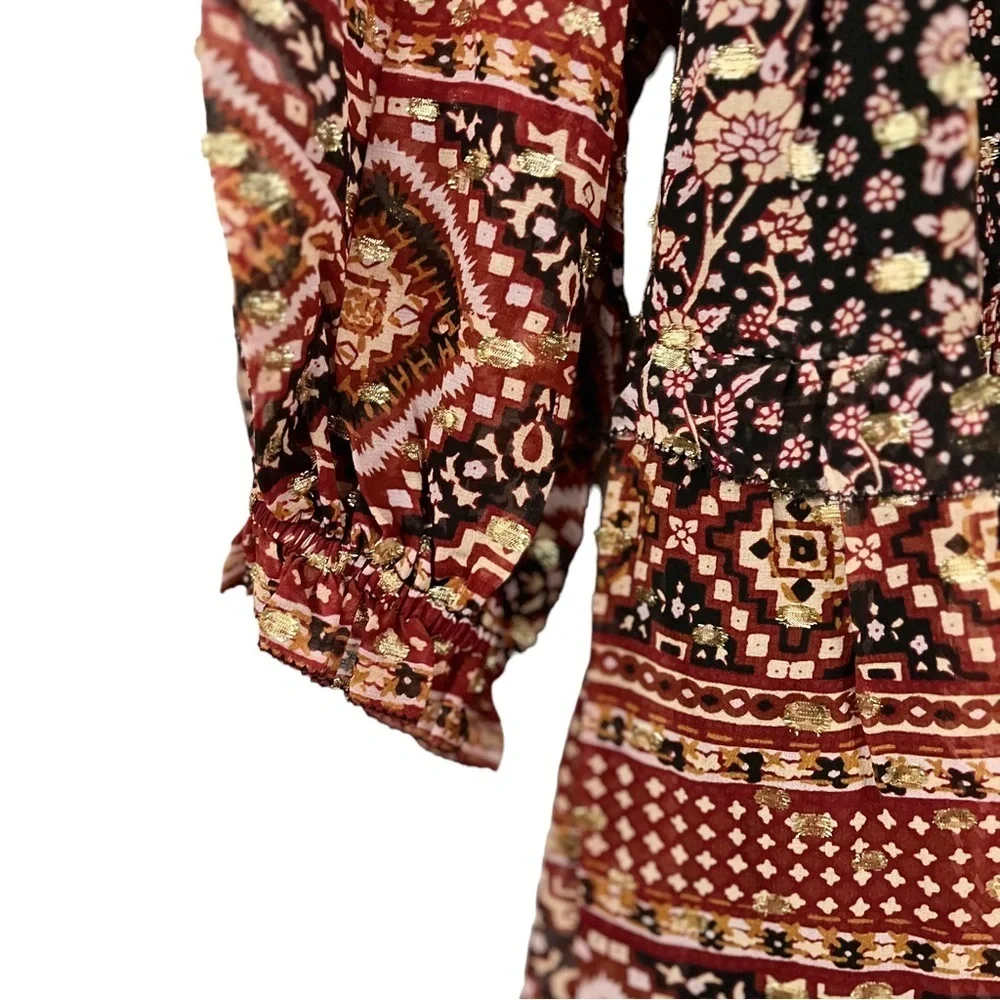 ULLA JOHNSON Erisa Silk Ruffled Boho Dress - Picture 11 of 16